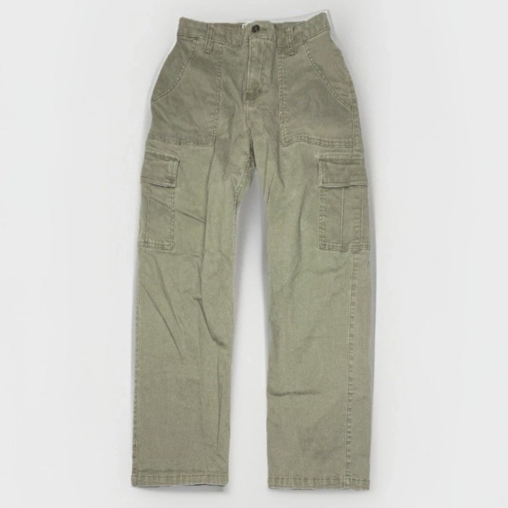 Hollister Dad Pants Womens Size 1S Green Cargo High Rise Utility Gorpcore